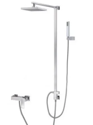 Bestseller TORINO 2856 Nástěnný sprchový sloup s hranatou vodovoní baterií s příslušenstvím, CHROM, rozteč 150mm