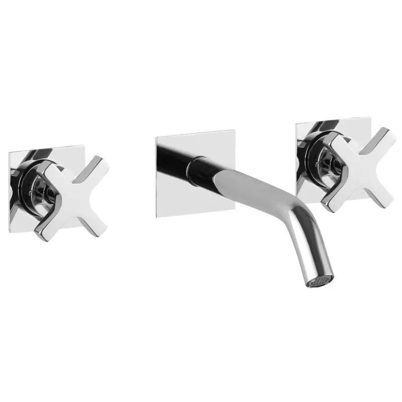 Uitverkoop TRAX podomítková tříprvková umyvadlová baterie, chrom