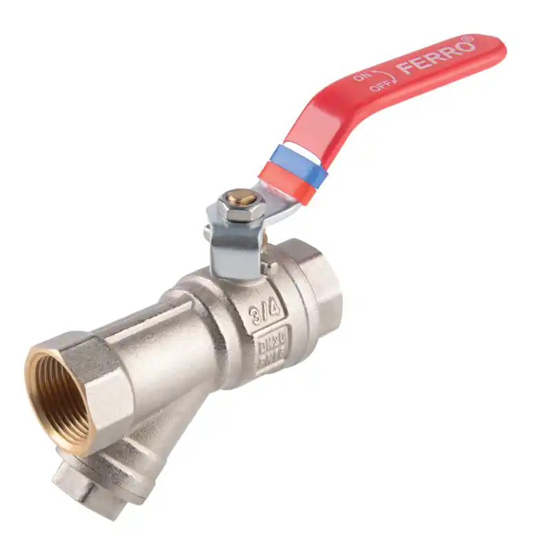 Betrouwbaar Kulový plnoprůtočný kohout s filtrem, páka MM 1/2" PN16