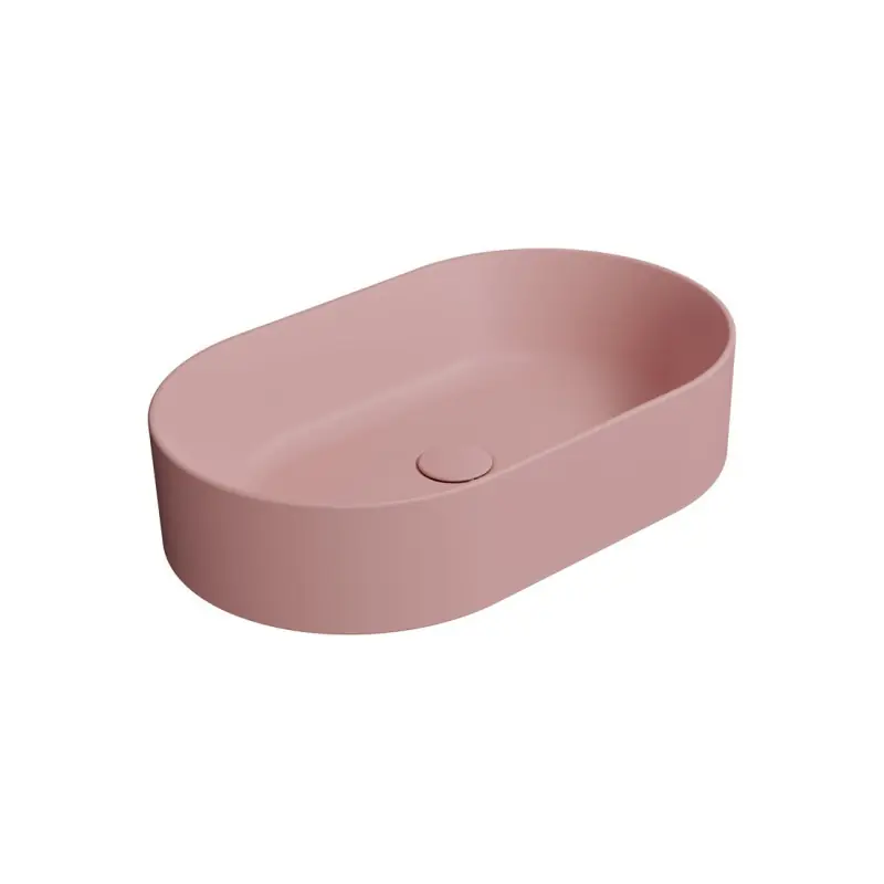 KUBE X keramické umyvadlo na desku, 60x37cm, oválné, blush mat Meest Verkocht