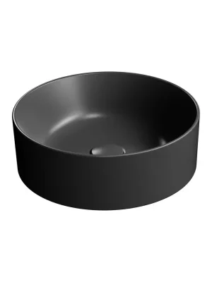 Weekendaanbieding KUBE X keramické umyvadlo na desku, průměr 40cm, černá mat