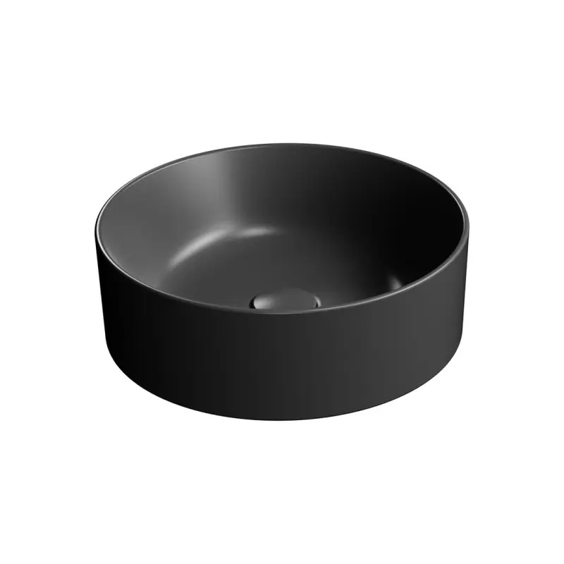 Weekendaanbieding KUBE X keramické umyvadlo na desku, průměr 40cm, černá mat