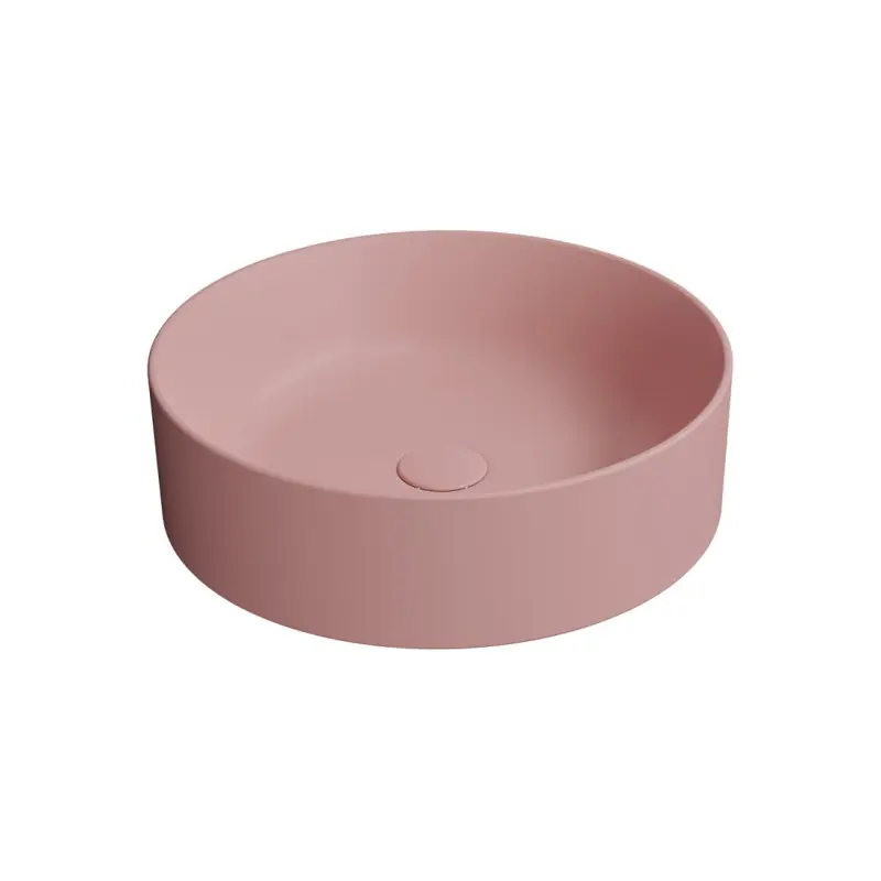 KUBE X keramické umyvadlo na desku, průměr 45cm, blush mat Bestseller