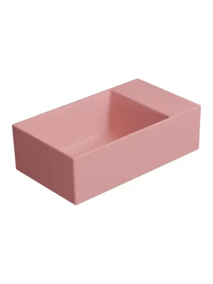 Bestseller KUBE X keramické umývátko 40x23cm, bez otvoru, pravé/levé, blush mat