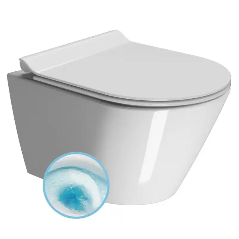 KUBE X závěsná WC mísa, GeniusFlush, 36x50cm, bílá ExtraGlaze Snelle Levering
