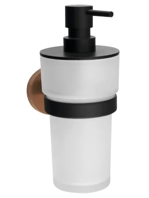 Výhodná Nabídka LARISSA dávkovač mýdla 250ml, mléčné sklo, černá/měď mat