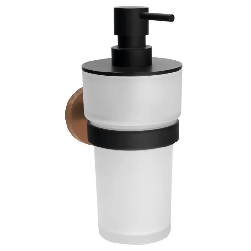 Voordeelprijs LARISSA dávkovač mýdla 250ml, mléčné sklo, černá/měď mat