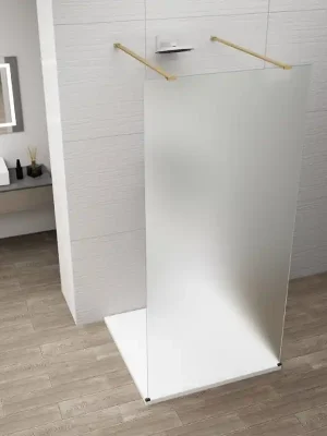 Vysoce Kvalitní ESCA GOLD MATT jednodílná sprchová zástěna do prostoru, matné sklo, 1200 mm