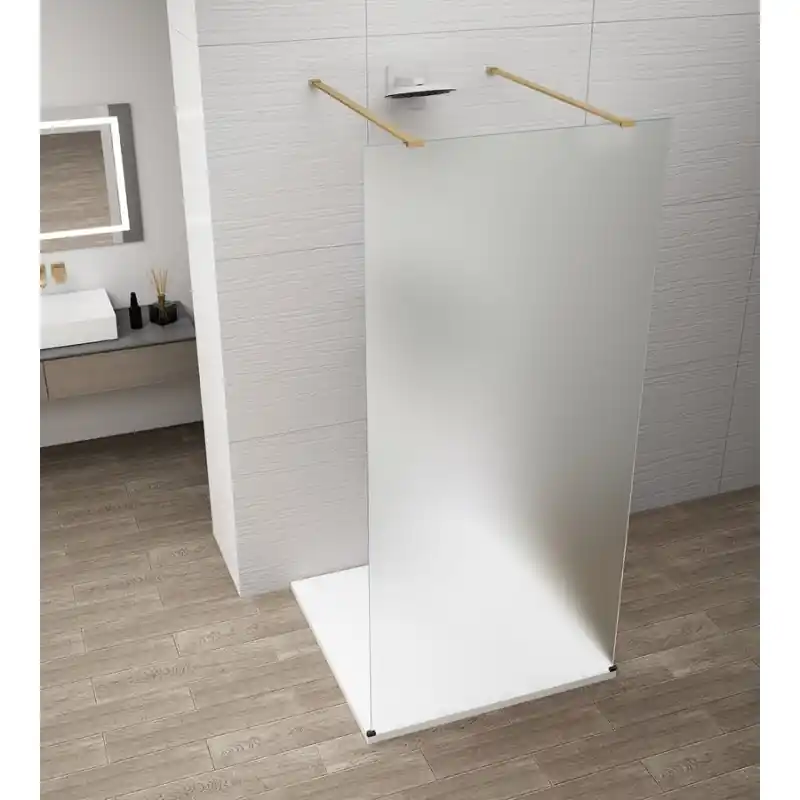 ESCA GOLD MATT jednodílná sprchová zástěna do prostoru, matné sklo, 1500 mm Betaalbaar