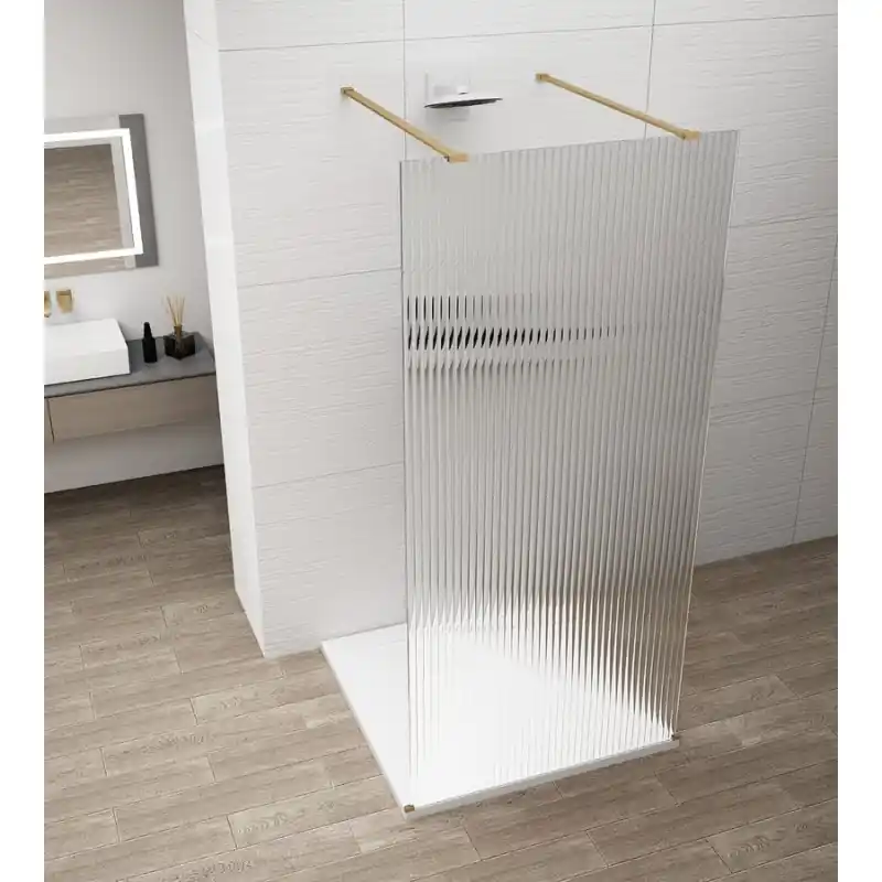 ESCA GOLD MATT jednodílná sprchová zástěna do prostoru, sklo Flute, 1000 mm Koopje