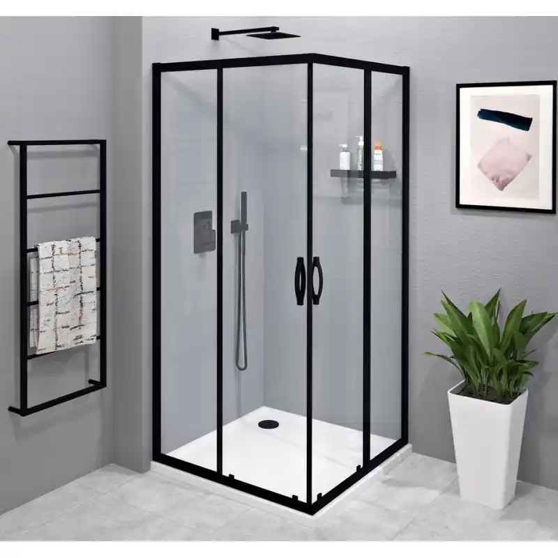 Direct Beschikbaar SIGMA SIMPLY BLACK čtvercový sprchový kout 1200x1200 mm, rohový vstup, čiré sklo