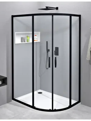 Veilige Betaling SIGMA SIMPLY BLACK čtvrtkruhová sprchová zástěna 1200x900 mm, R550, čiré sklo