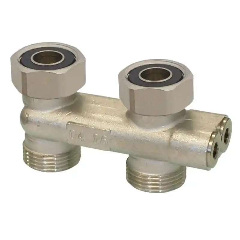 FORNARA křížení přímé pro radiátory VK, uzavíratelné, s redukcemi 3/4" x 1/2" a adaptéry na plocho Koop Vandaag