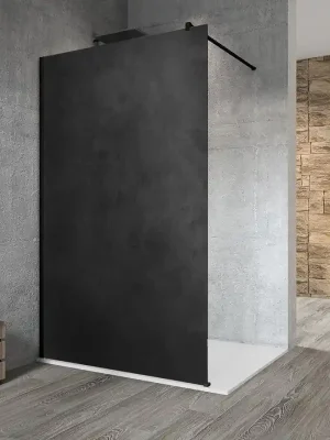 Premium VARIO BLACK jednodílná sprchová zástěna k instalaci ke stěně, deska HPL Kara, 1000 mm