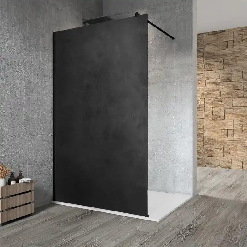 VARIO BLACK jednodílná sprchová zástěna k instalaci ke stěně, deska HPL Kara, 700 mm Výprodej