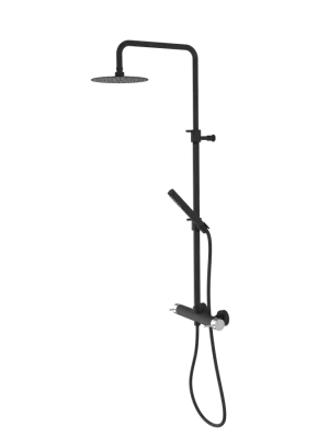 Zlevněný ULTRASAN sprchový sloup s pákovou baterií, černá mat/chrom