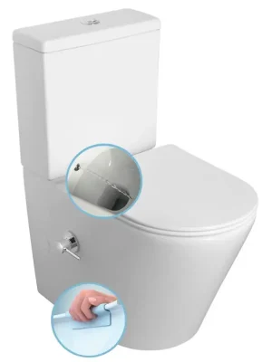 Nakupujte Hned PACO CLEANWASH WC kombi, integrovaná baterie a bidet. sprška, spodní/zadní odpad, bílá