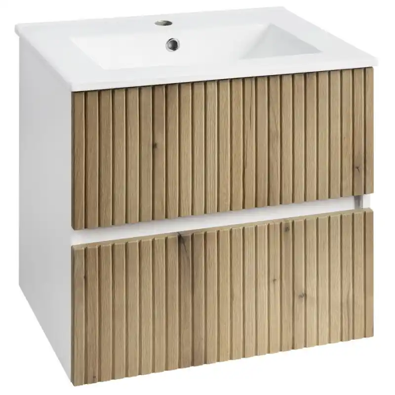 Laatste Kans PANEDA STRIP umyvadlová skříňka 59,5x55x45,2cm, dub emporio