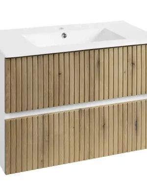 Značkový PANEDA STRIP umyvadlová skříňka 79,5x55x45,2cm, dub emporio