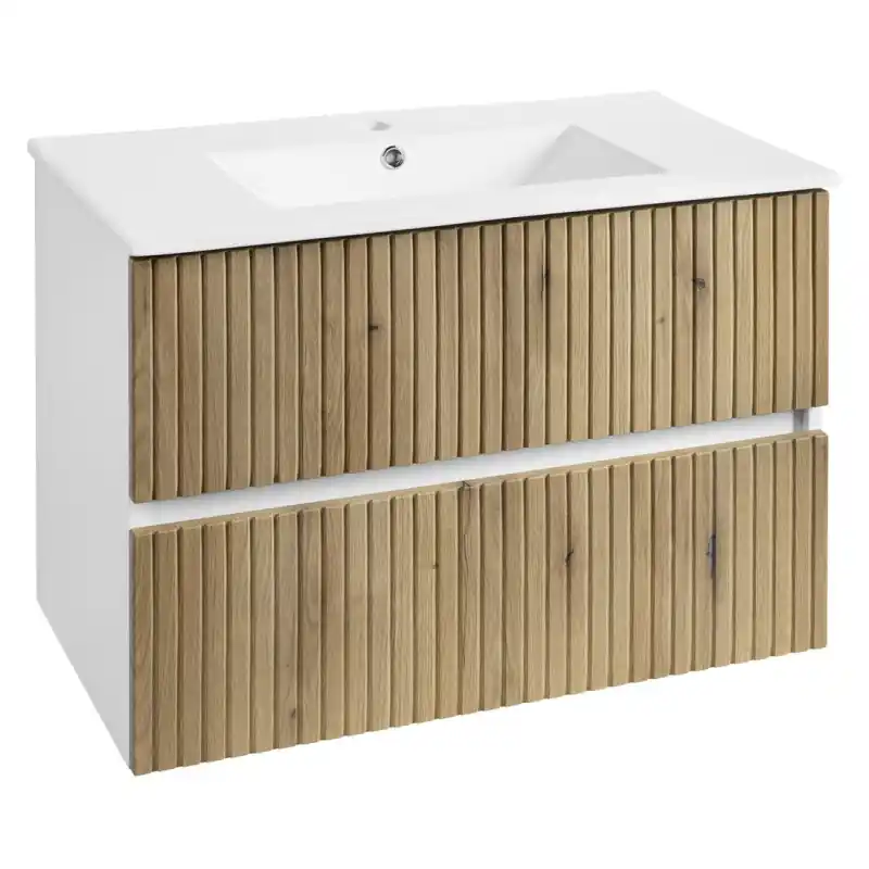 Merkproduct PANEDA STRIP umyvadlová skříňka 79,5x55x45,2cm, dub emporio