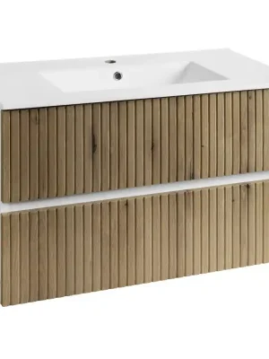 Nízká Cena PANEDA STRIP umyvadlová skříňka 89,5x55x45,2cm, dub emporio