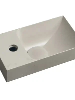 Tovární Cena PICCOLINO betonové umývátko 30,8x17cm, baterie vlevo, písková