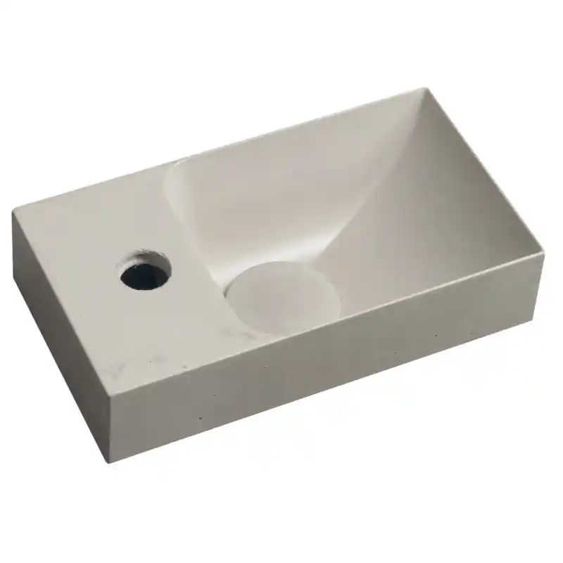 Tovární Cena PICCOLINO betonové umývátko 30,8x17cm, baterie vlevo, písková