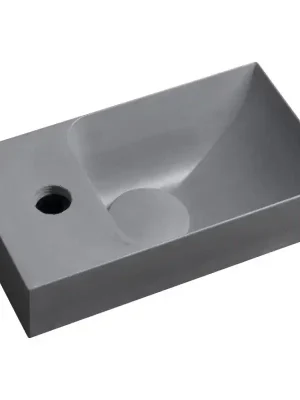 Poslední Šance PICCOLINO betonové umývátko 30,8x17cm, baterie vlevo, šedá
