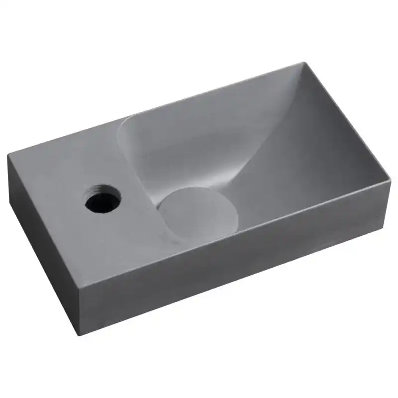Laatste Kans PICCOLINO betonové umývátko 30,8x17cm, baterie vlevo, šedá