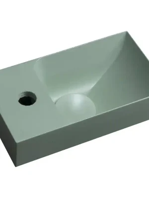 PICCOLINO betonové umývátko 30,8x17cm, baterie vlevo, zelená Přímo Od Výrobce