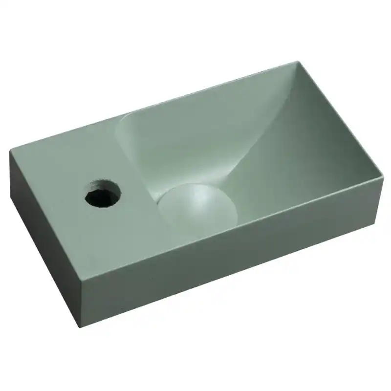 PICCOLINO betonové umývátko 30,8x17cm, baterie vlevo, zelená Rechtstreeks Van De Fabrikant