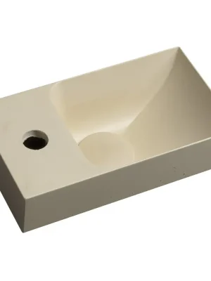 Certifikovaný PICCOLINO betonové umývátko 30,8x17cm, baterie vlevo, žlutá