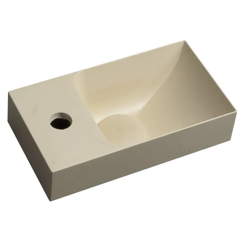 Certifikovaný PICCOLINO betonové umývátko 30,8x17cm, baterie vlevo, žlutá