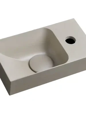 PICCOLINO betonové umývátko 30,8x17cm, baterie vpravo, písková Vrácení Zdarma