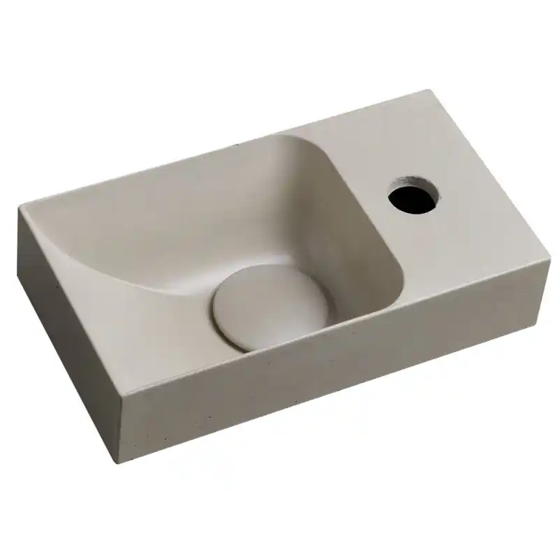 PICCOLINO betonové umývátko 30,8x17cm, baterie vpravo, písková Vrácení Zdarma