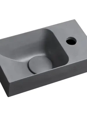 PICCOLINO betonové umývátko 30,8x17cm, baterie vpravo, šedá Omezené Množství