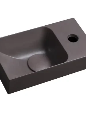 PICCOLINO betonové umývátko 30,8x17cm, baterie vpravo, tmavě hnědá Víkendová Akce