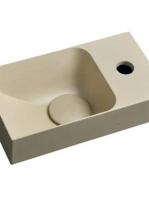 PICCOLINO betonové umývátko 30,8x17cm, baterie vpravo, žlutá Blesková Nabídka
