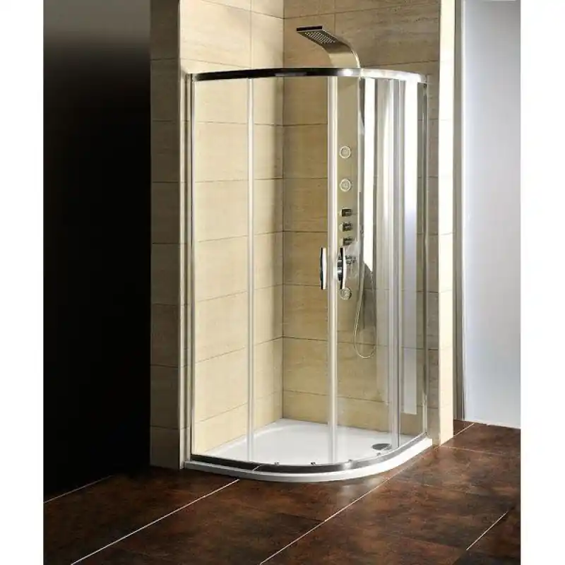 AKCE čtvrtkruhová sprchová zástěna 900x900x1900mm, čiré sklo Populair