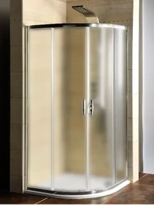 Zlevněný AKCE čtvrtkruhová sprchová zástěna 900x900x1900mm, sklo Brick