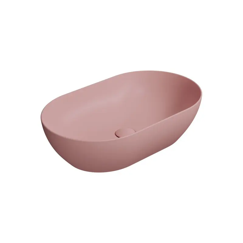 Beste Prijs PURA keramické umyvadlo na desku 60x37cm, blush mat