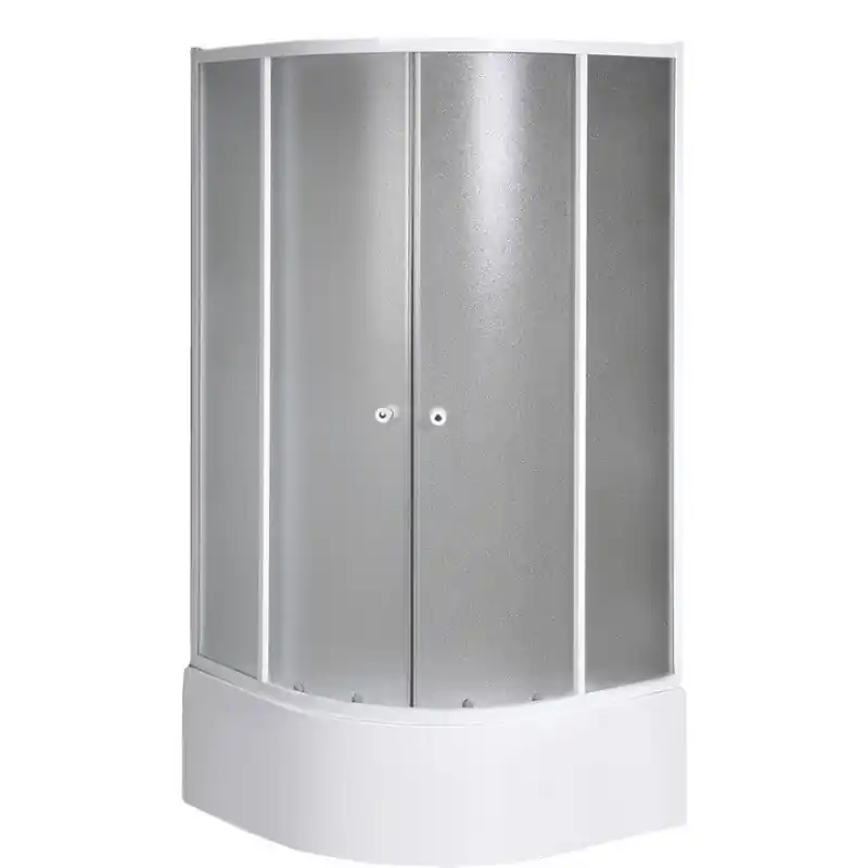 Značkový ARLEN čtvrtkruhová sprchová zástěna 800x800x1500 mm, sklo BRICK