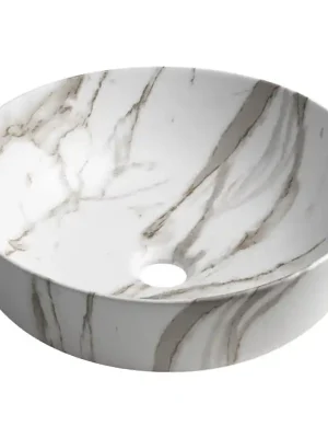 Ověřený RONDEA keramické umyvadlo na desku Ø 41cm, bianco carrara