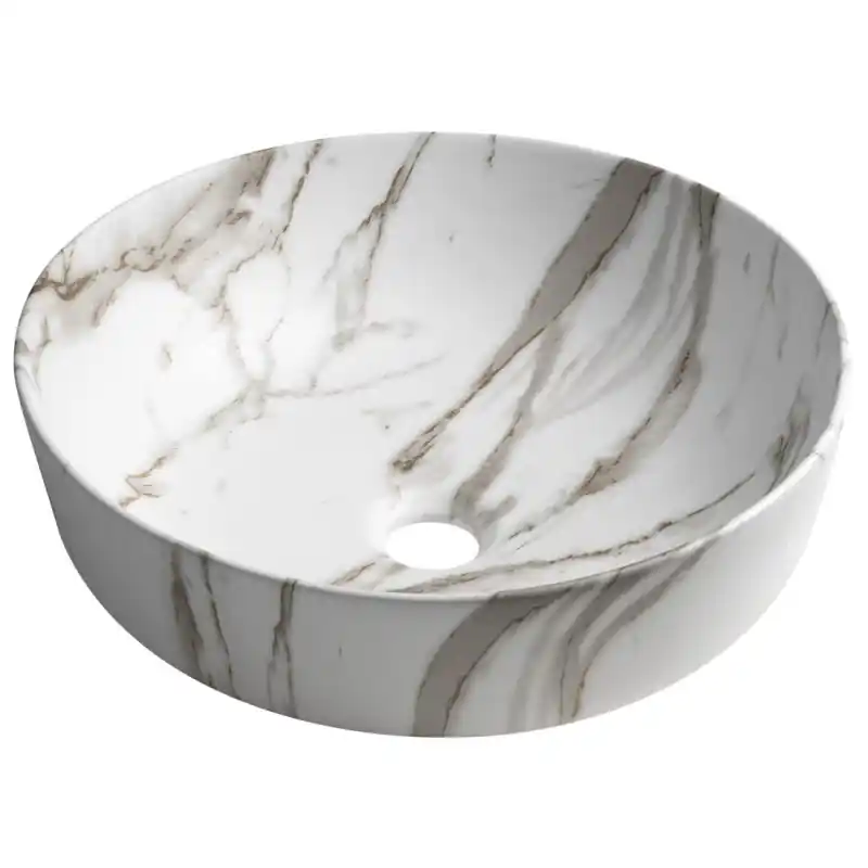 Ověřený RONDEA keramické umyvadlo na desku Ø 41cm, bianco carrara