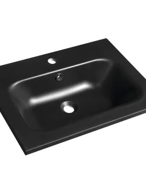 Aanbieding SIDRA umyvadlo, litý mramor, 61x46cm, černá mat