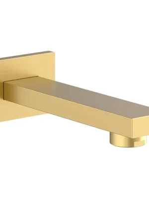 Levný Nástěnná výtoková hubice, hranatá, 160mm, zlato mat
