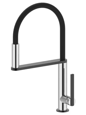 NIMOA stojánková dřezová baterie se sprškou, chrom/gun metal Horká Nabídka