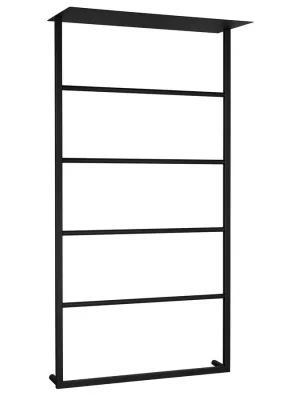 Aanbieding SKA nástěnný sušák ručníků s policí 604x1184x252mm, černá mat