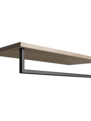 SKA polička na ručníky s hrazdou 600x250mm, dub/černá mat Nejprodávanější