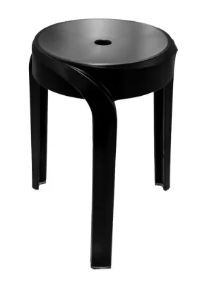 Oblíbený STAN koupelnová stolička, průměr 30cm, černá